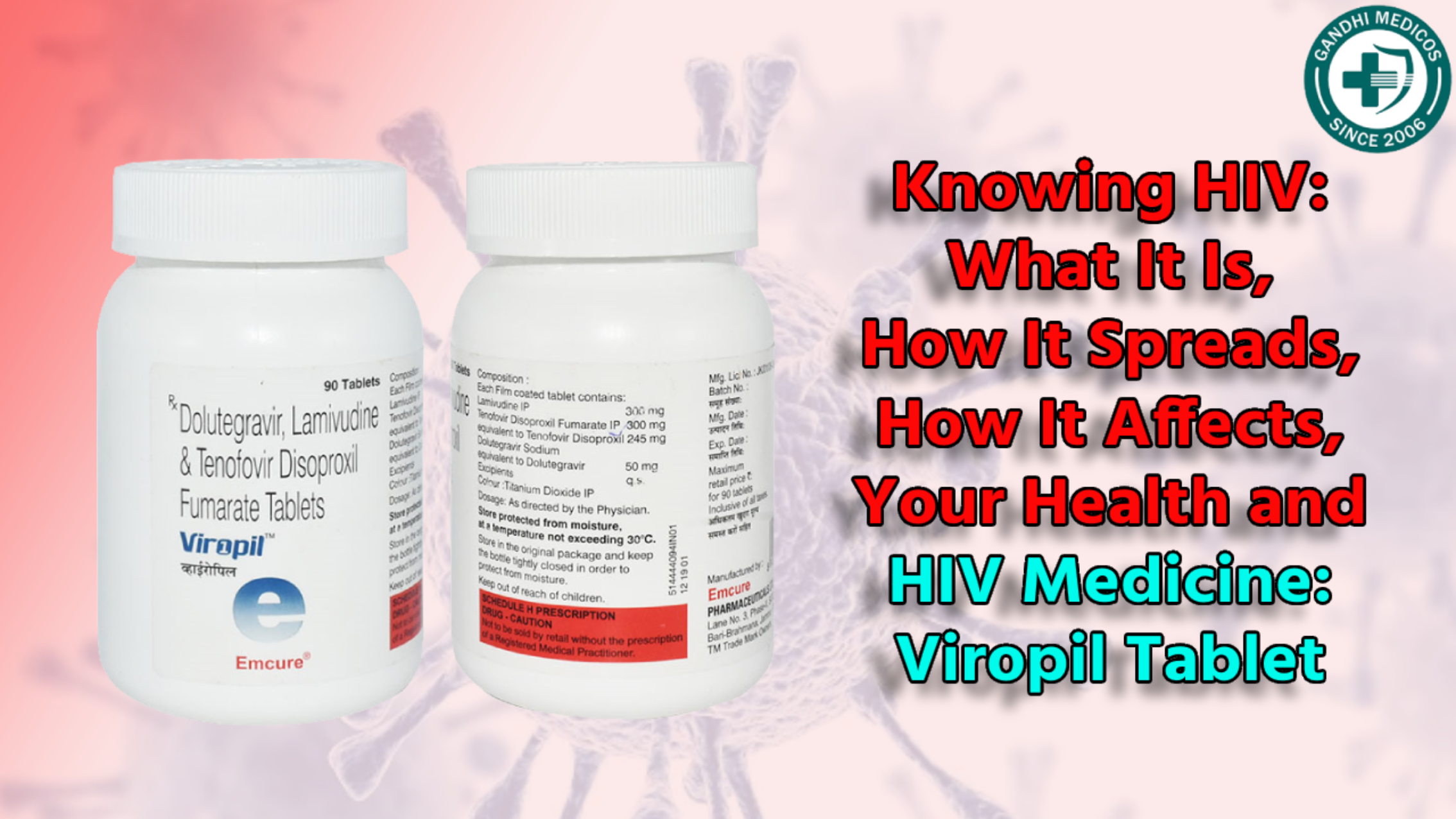 Viropil Tablet Best Medicine for HIV Treatment 30 Tablets